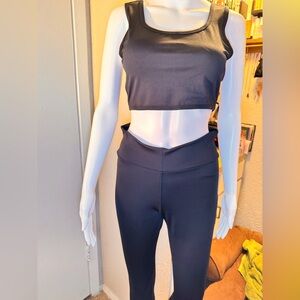 Stylish Black Crop Top and Leggings Set